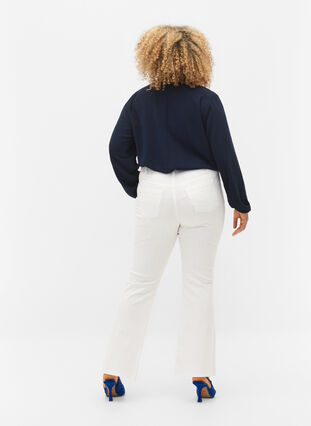 Ellen bootcut jeans med høj talje, White, Model image number 1