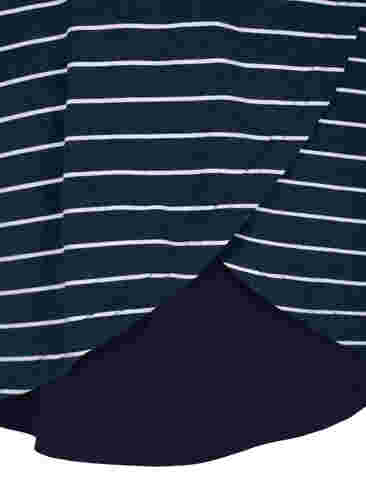 Stribet graviditets bluse med 3/4 ærmer, Blue Stripe , Packshot image number 3