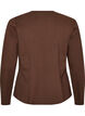 Figursyet jerseycardigan med dekorative knapper, Brun, Packshot image number 1