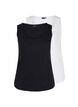 2-pak basis tanktop i rib, Black/Bright White, Packshot image number 0