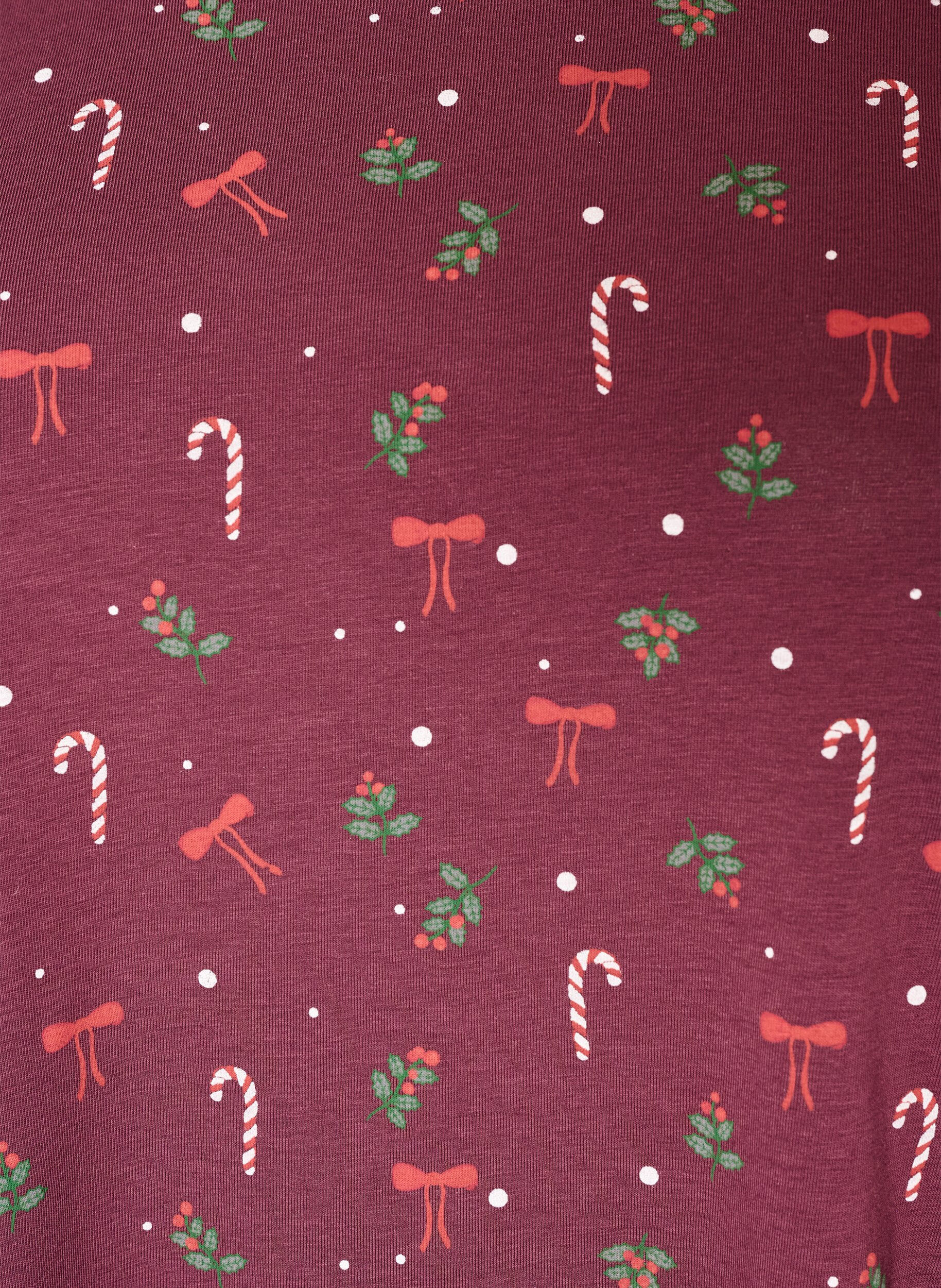 ZizziNatbluse med print, M&oslash;rk Bordeaux, Packshot image number 2