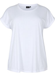 Kortærmet t-shirt i bomuldsblanding, Bright White, Packshot