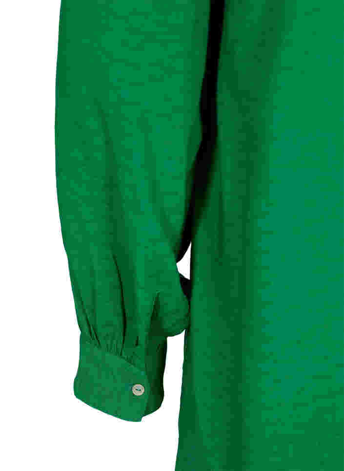 Langærmet viskose bluse med skjortekrave, Jolly Green, Packshot image number 3