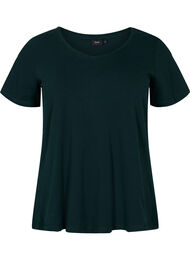 Ensfarvet basis t-shirt i bomuld, Gr&oslash;n