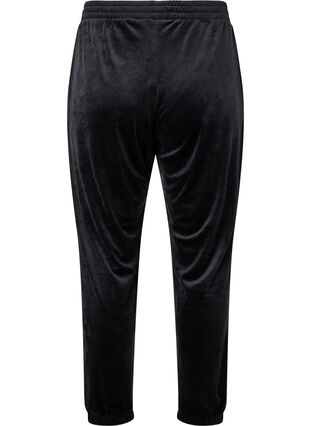 Løse bukser i velour, Black, Packshot image number 1
