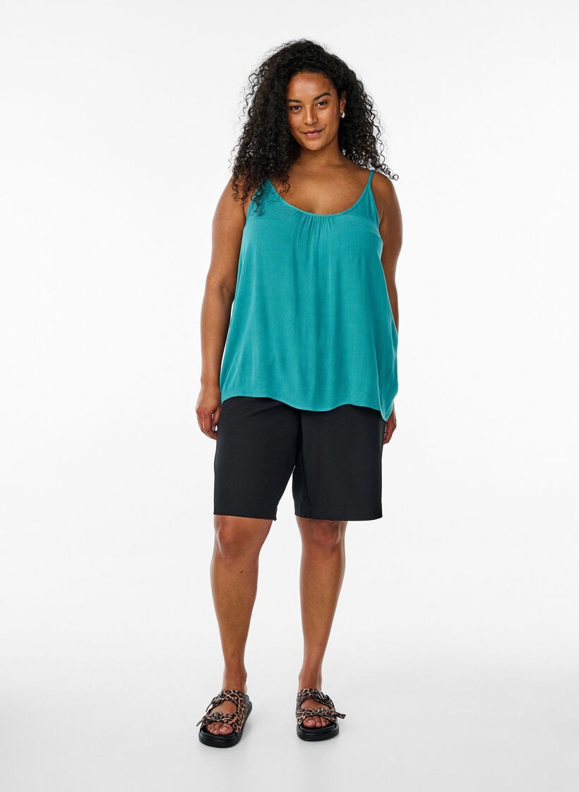 Strop top i viskose, Bl&aring;, Model image number 1