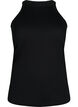 Ribbet tanktop i bomuld, Black, Packshot image number 0