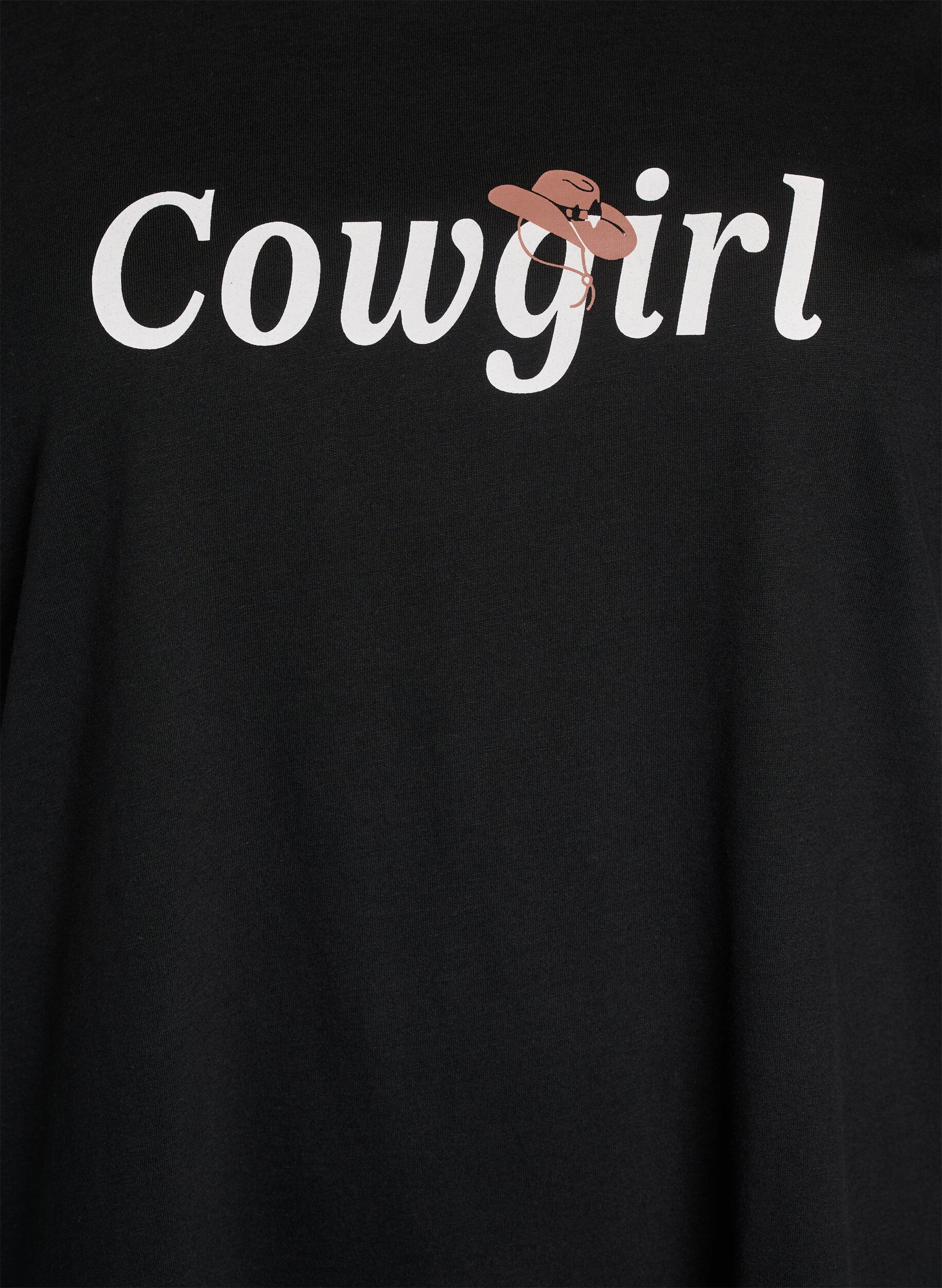 Zizzi T-shirt med motiv, Sort, Packshot image number 2