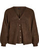 Cardigan med dekorative knapper og V-hals, Brun, Packshot image number 0