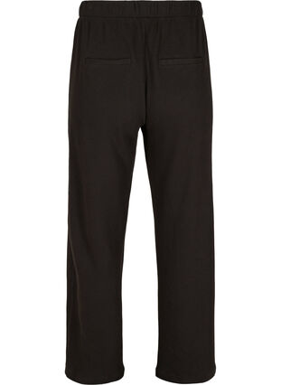 Bomulds bukser med vidde og struktur, Black, Packshot image number 1