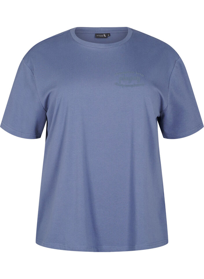 Sporty t-shirt i &oslash;kologisk bomuld, , Packshot image number 0