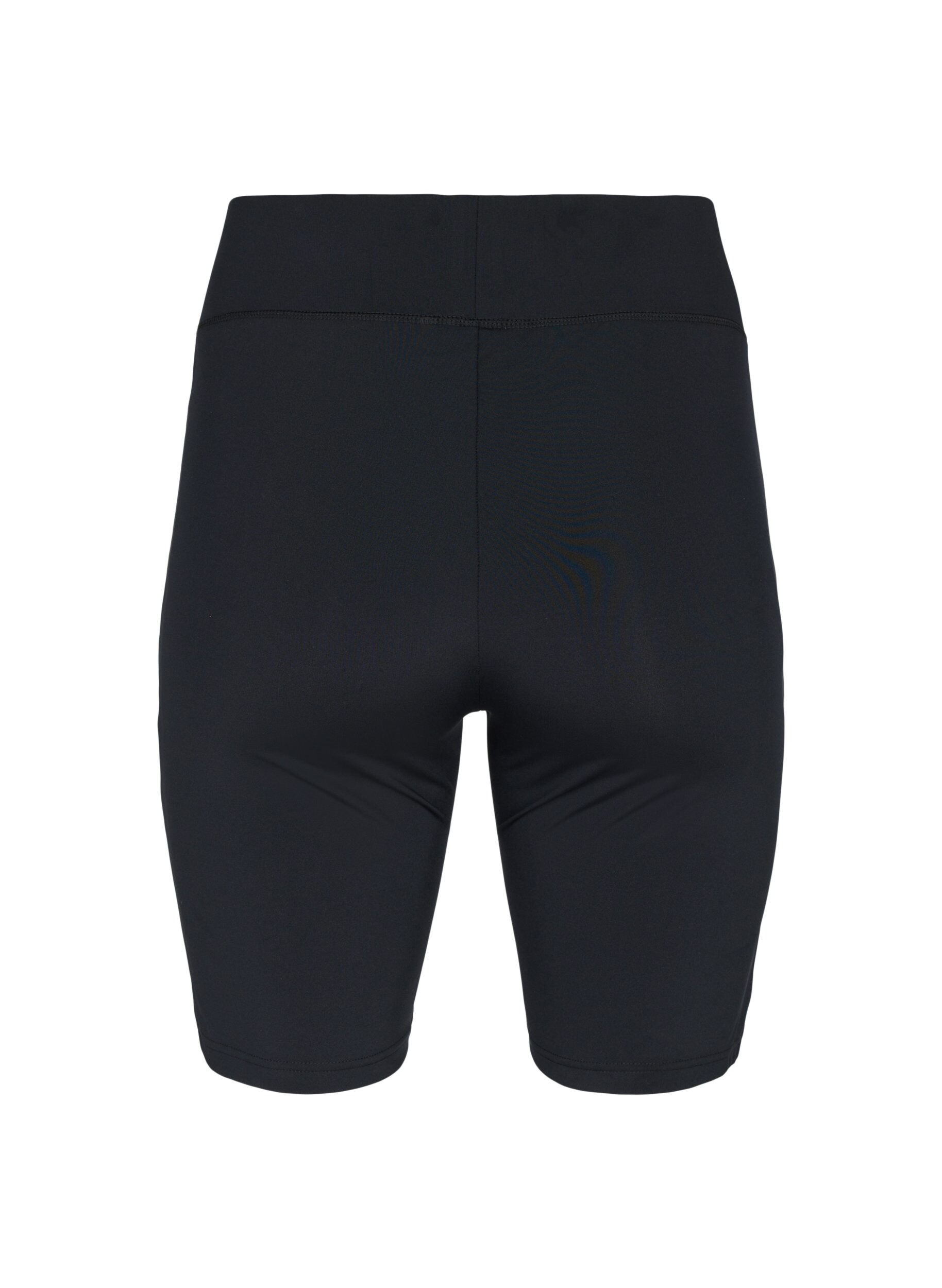 Zizzi T&aelig;tsiddende tr&aelig;ningsshorts med logo, Black, Packshot image number 1