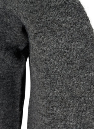 Strikket cardigan med uld, Dark Grey Melange, Packshot image number 2
