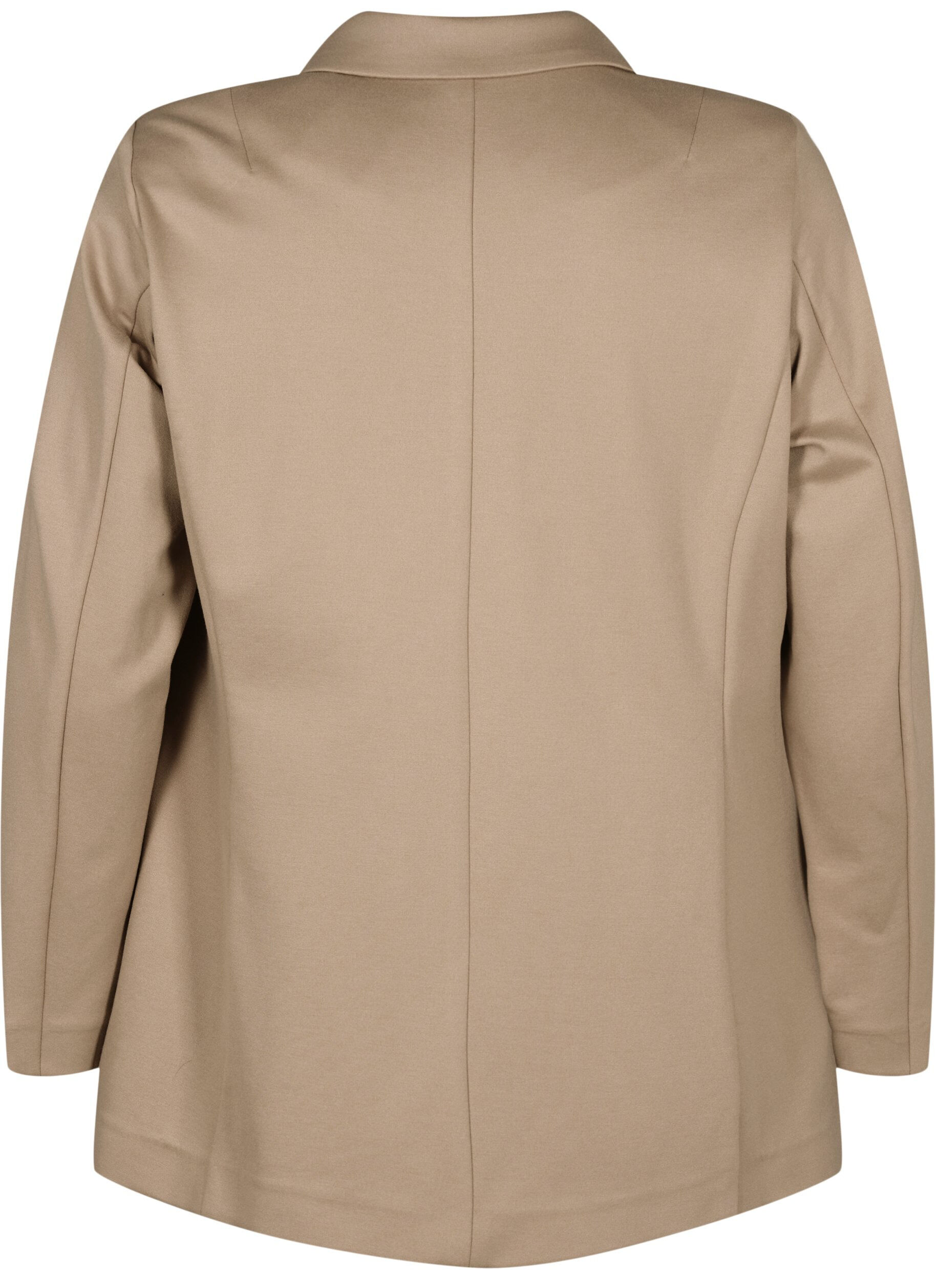 Zizzi Enkel blazer med knaplukning, Beige, Packshot image number 1