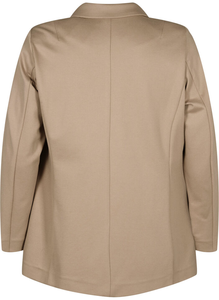 Enkel blazer med knaplukning, Beige, Packshot image number 1