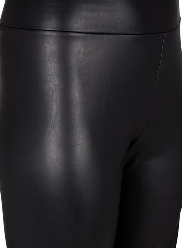 Shiny tætsiddende shorts med høj talje, Black, Packshot image number 2