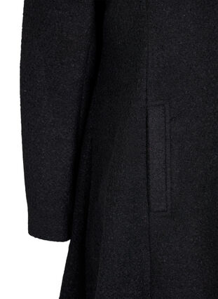 A-formet frakke med hætte, Black, Packshot image number 3