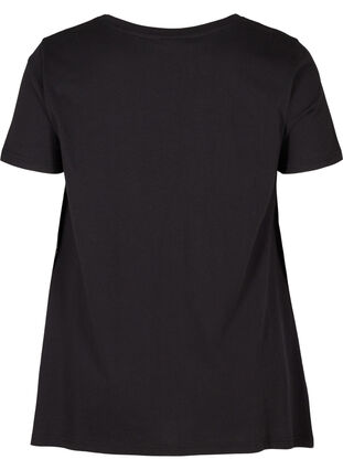 Kortærmet bomulds t-shirt med a-form, Black STAR, Packshot image number 1