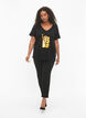 Bomulds t-shirt med pailletter, Black w. Love, Model image number 2