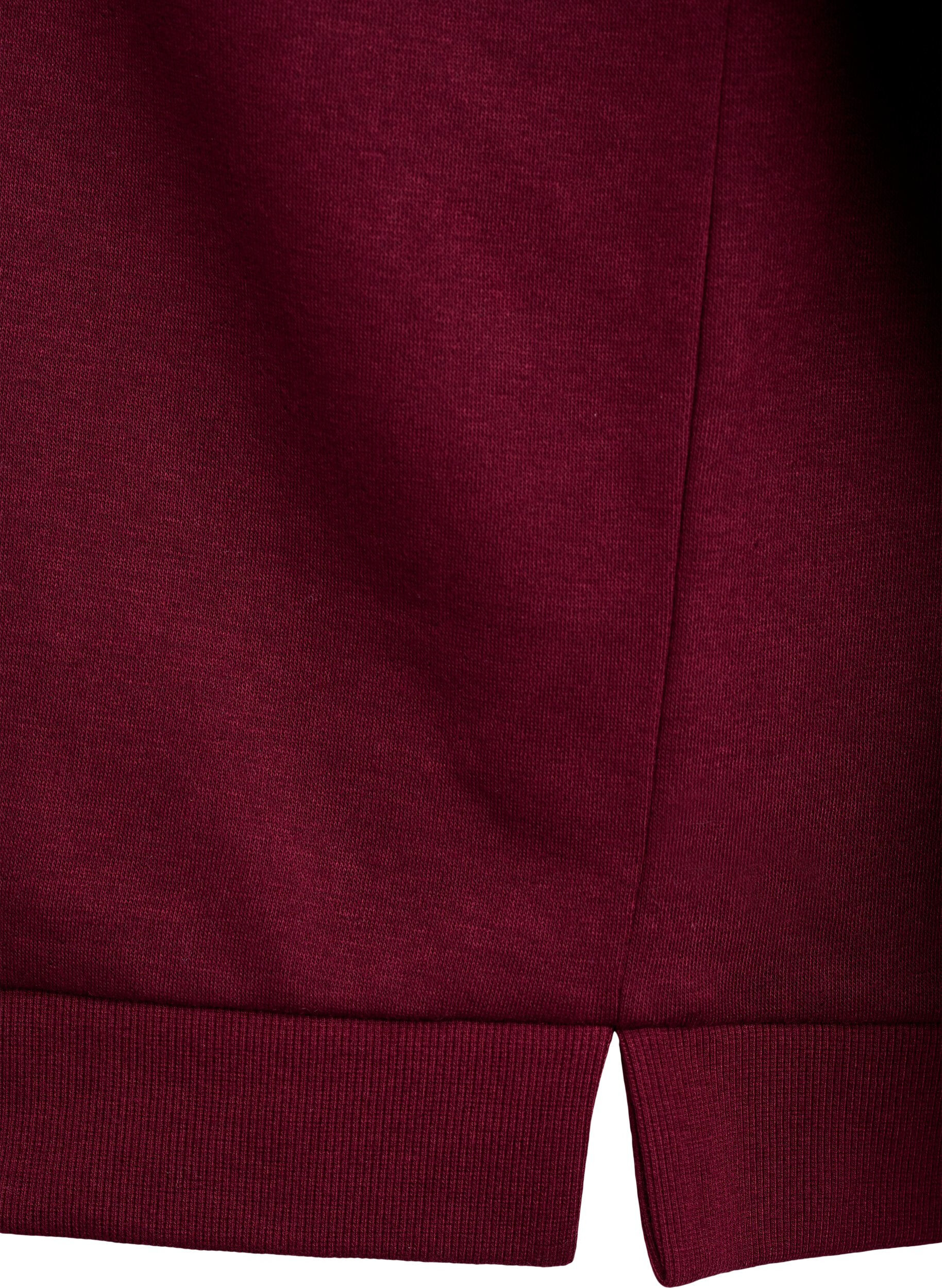 Zizzi Sweatshirt med frynser, M&oslash;rk Bordeaux, Packshot image number 3