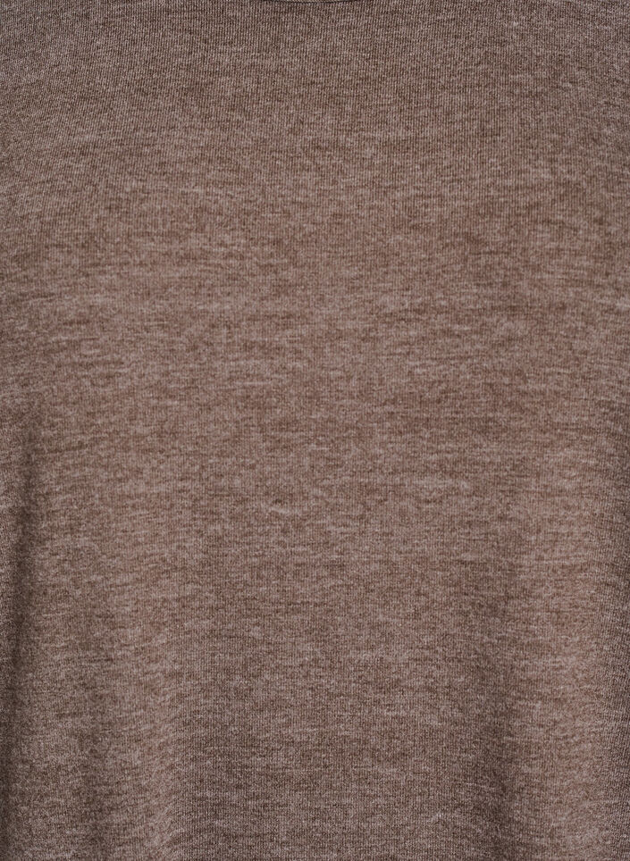 Jerseybluse med 3/4 &aelig;rmer, Brun, Packshot image number 2
