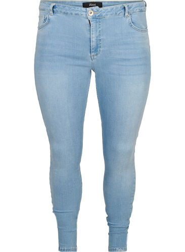 Super slim Amy jeans med høj talje, Light blue denim, Packshot image number 0