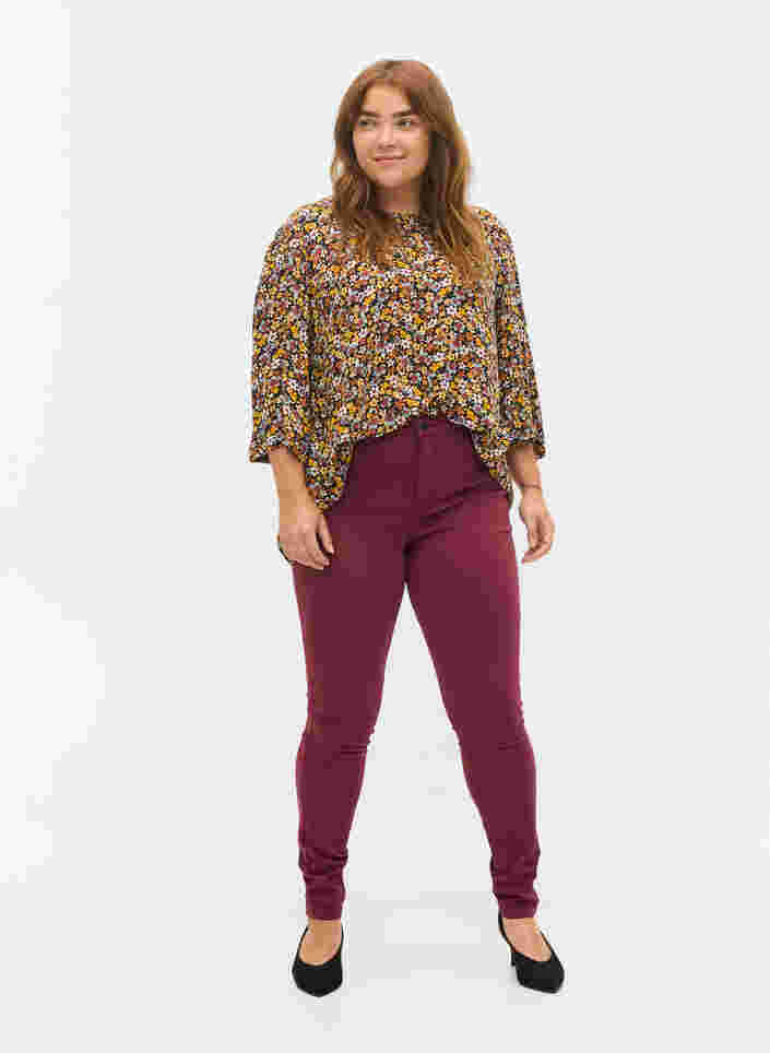 Super slim Amy jeans med høj talje, Port Royal, Model image number 0