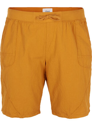 Løse shorts i bomuld, Golden Yellow, Packshot image number 0