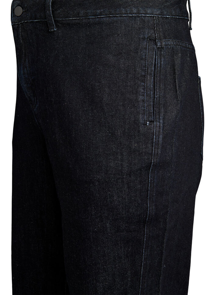 Wide fit jeans med blød, børstet inderside, Sort, Packshot image number 2