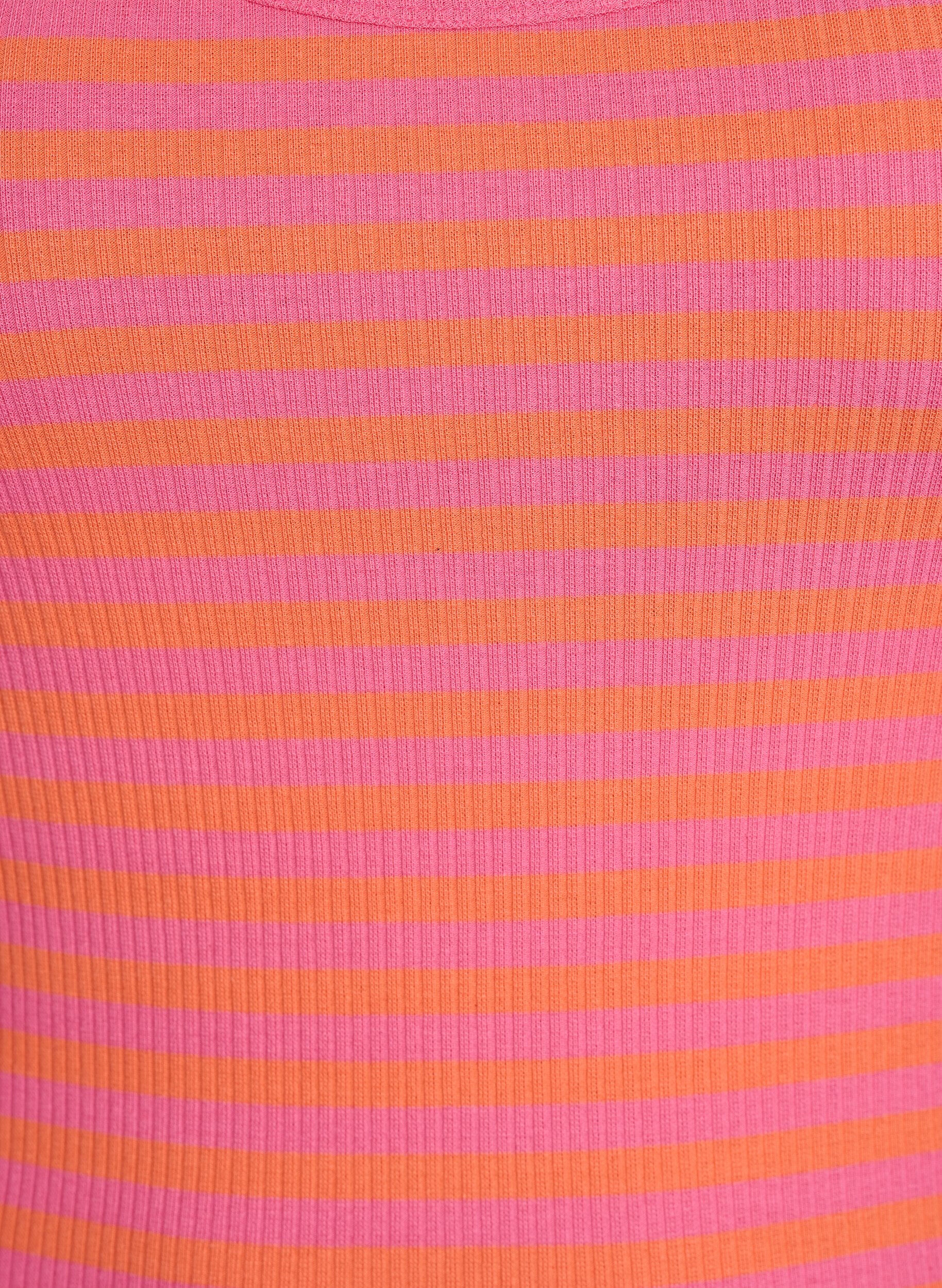 ZizziStribet tanktop med ribstruktur, Orange, Packshot image number 2