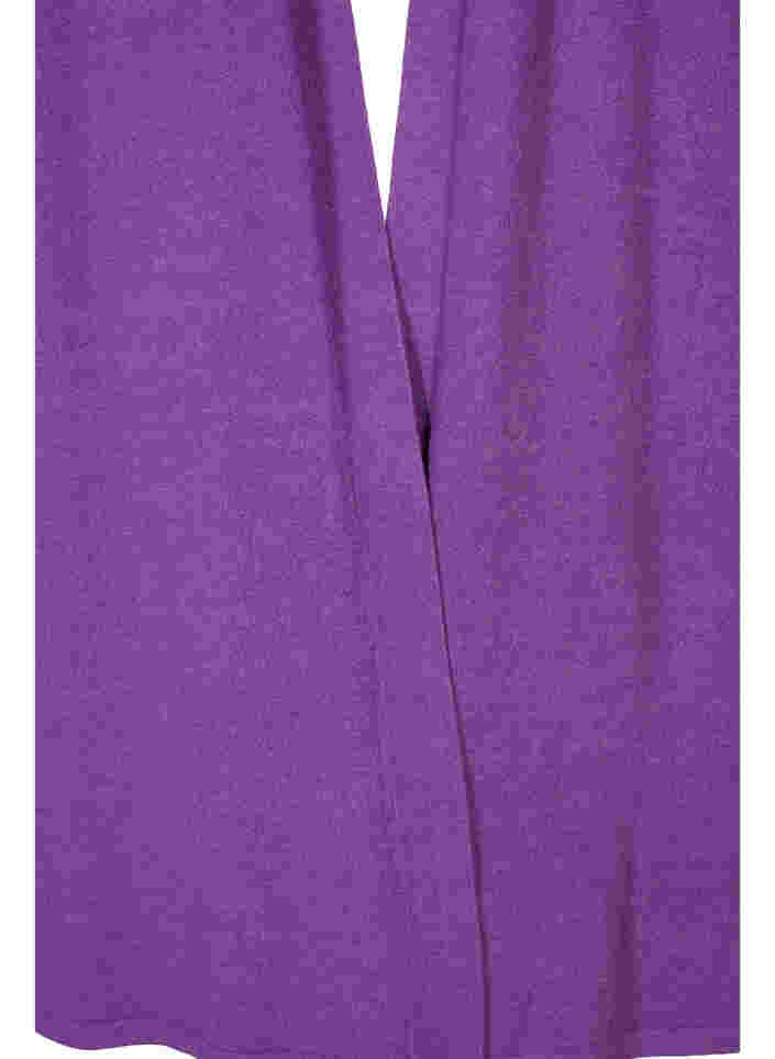 Strikket cardigan med slids og rib, Purple Magic Mel., Packshot image number 2