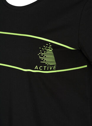 Trænings t-shirt med print, Black, Packshot image number 3