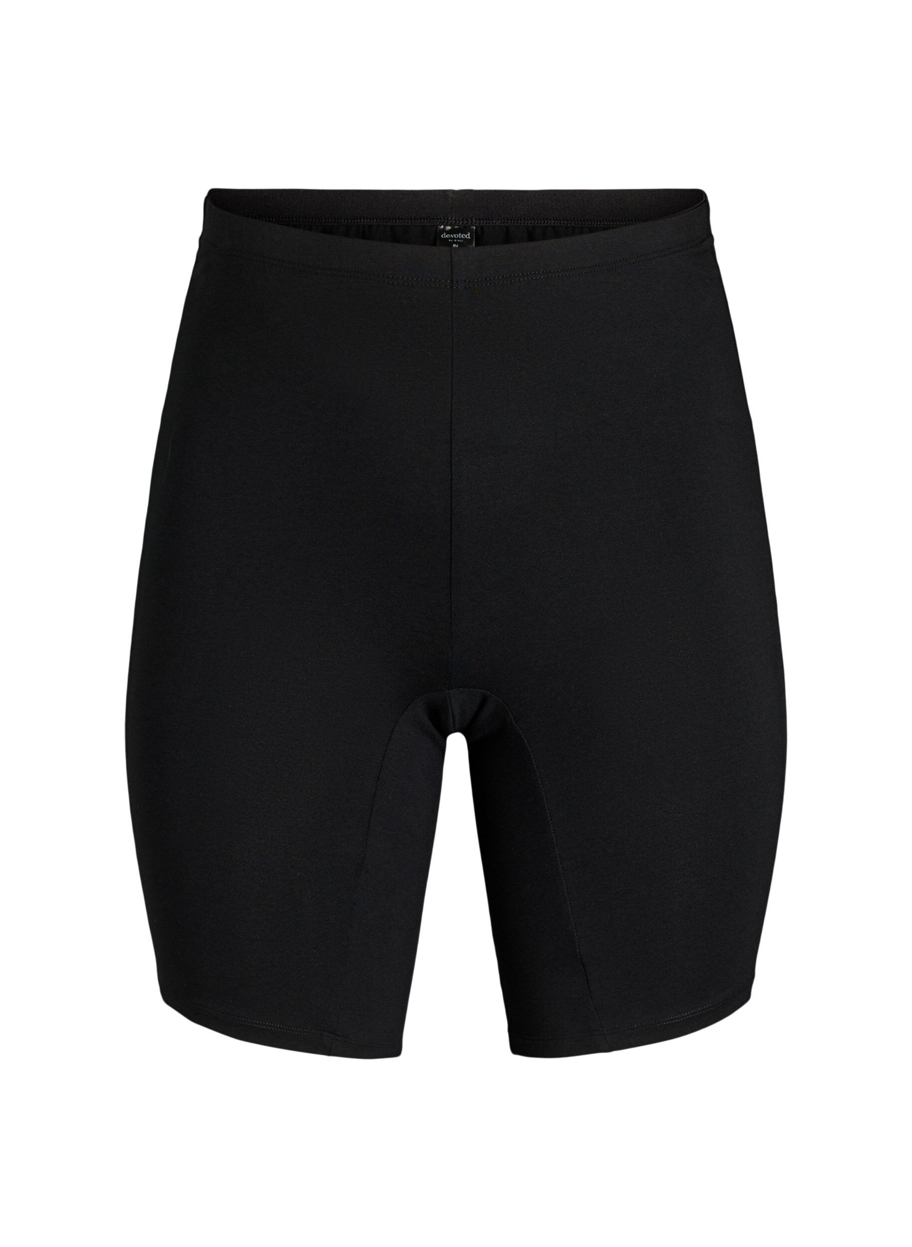 Zizzi Trusser i bomuld med lange ben, Sort, Packshot image number 0