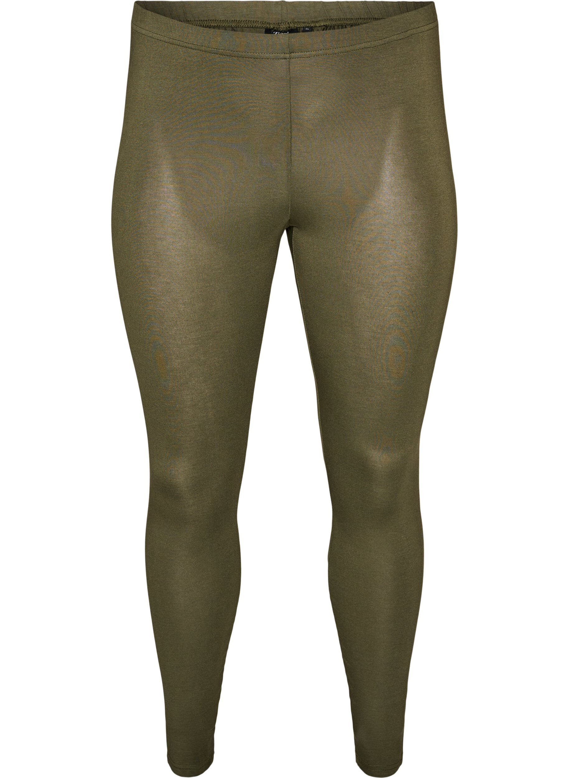 ZizziBasis leggings i viskose, Gr&oslash;n, Packshot image number 0