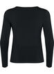 Bluse med v-hals og draperinger, Black, Packshot image number 1