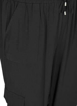 Løse bukser med side lommer, Black, Packshot image number 2