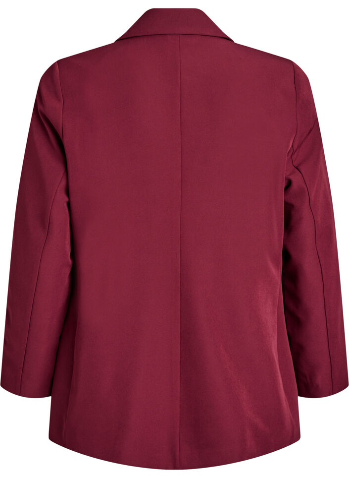 Klassisk blazer med knaplukning, R&oslash;d, Packshot image number 1