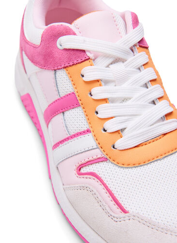 Wide fit sneakers, White Pink, Packshot image number 2