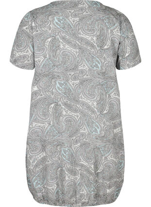 Kortærmet viskose kjole med print, Bright Paisley, Packshot image number 1