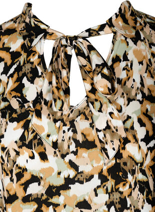 Langærmet viskose tunika med print, Flower AOP, Packshot image number 2