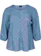 Bluse med 3/4 ærmer, Coronet Blue