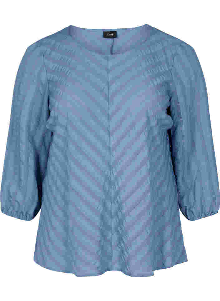 Bluse med 3/4 ærmer, Coronet Blue, Packshot image number 0