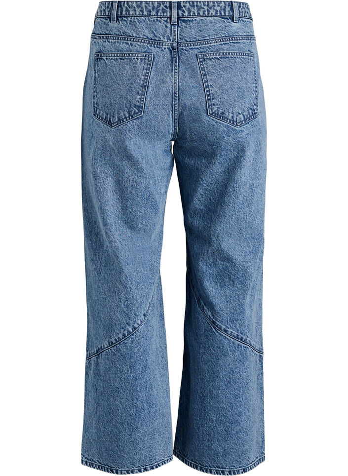 Wide fit jeans med syningsdetaljer, Bl&aring;, Packshot image number 1