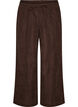 Fl&oslash;jlsbukser med vide ben og h&oslash;j talje, Brun, Packshot image number 0