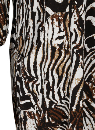Viskose kjole med 3/4 ærmer, Zebra, Packshot image number 3