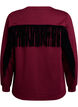 Sweatshirt med frynser, Mørk Bordeaux, Packshot image number 1