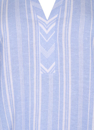 Stribet bluse i hør-viskosemix, Serenity Wh.Stripe, Packshot image number 2