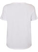 Bomulds T-shirt med brystprint, Hvid, Packshot image number 1