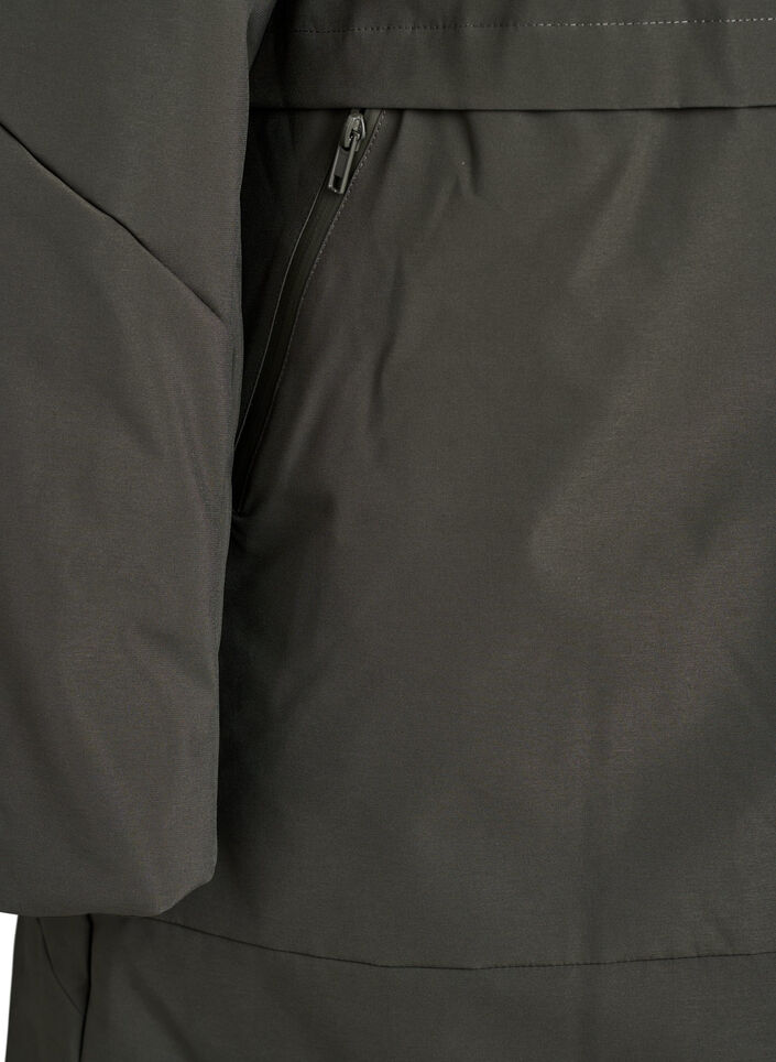 Vinterjakke med justerbar talje, Grøn, Packshot image number 3