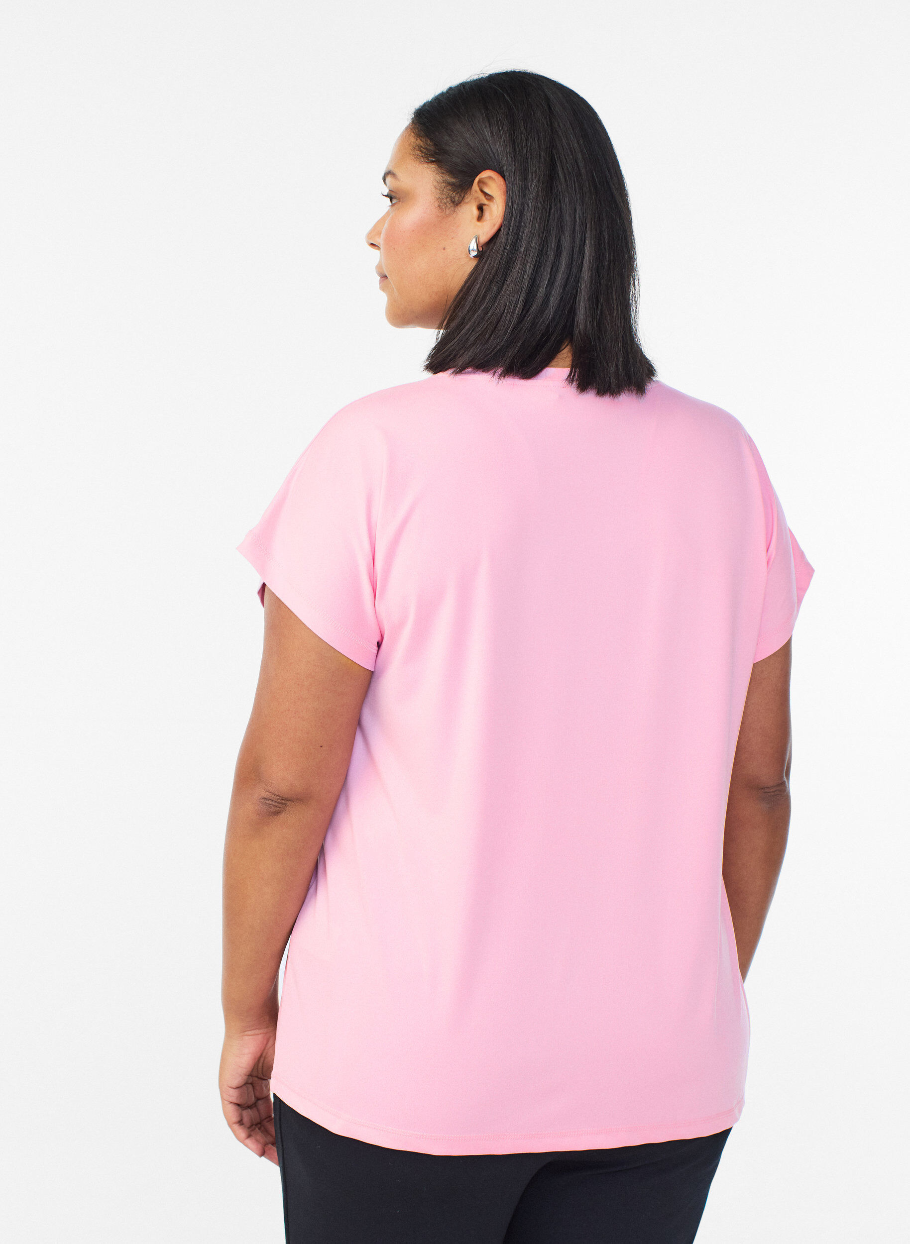 ZizziEnsfarvet tr&aelig;nings t-shirt, Lyser&oslash;d, Model image number 2